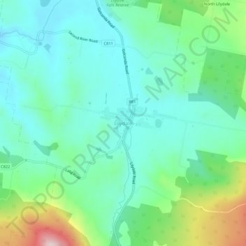 Lilydale topographic map, elevation, terrain