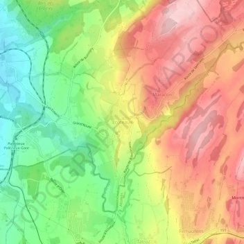 Ecoteaux topographic map, elevation, terrain