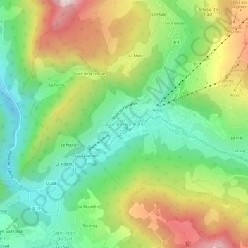 Le Grand-Bornand topographic map, elevation, terrain