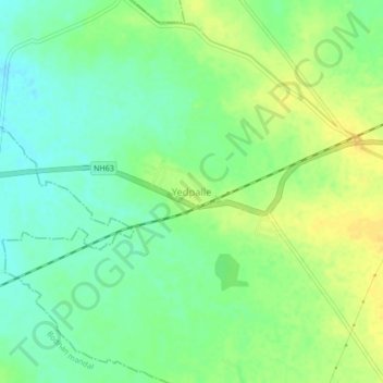 Yedpalle topographic map, elevation, terrain