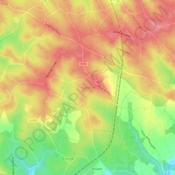 Mas d'Aurel topographic map, elevation, terrain