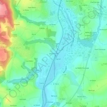 Saint-Michel topographic map, elevation, terrain