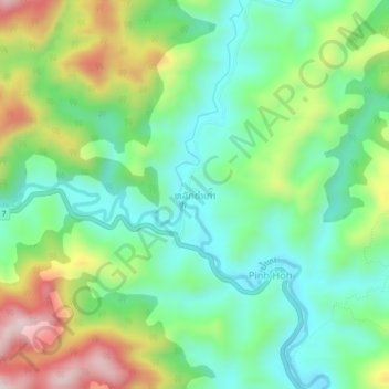 Lakkham-Kao topographic map, elevation, terrain