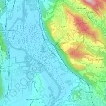 Bisone topographic map, elevation, terrain
