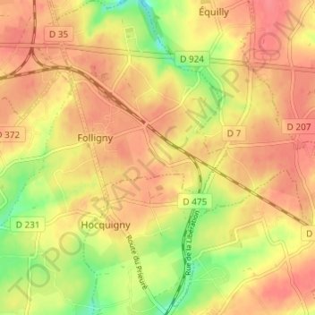 La Croix Rosselin topographic map, elevation, terrain
