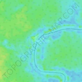 Puerto Antioquia topographic map, elevation, terrain