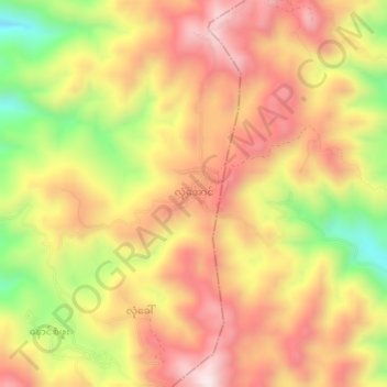 Long Awng topographic map, elevation, terrain