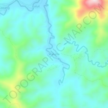 Waluhu topographic map, elevation, terrain