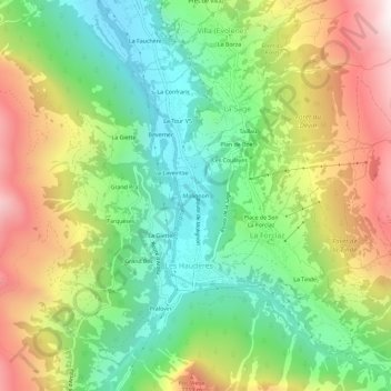 Molignon topographic map, elevation, terrain