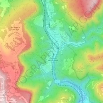 l'Abella topographic map, elevation, terrain