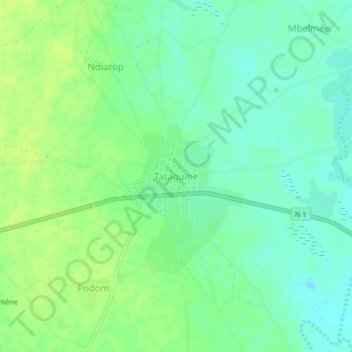 Tataguine topographic map, elevation, terrain