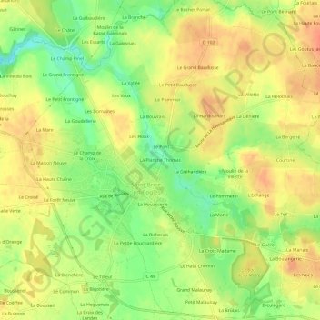 La Planche Thomas topographic map, elevation, terrain