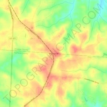 Blackstock topographic map, elevation, terrain