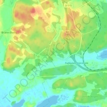 Stora Bene topographic map, elevation, terrain