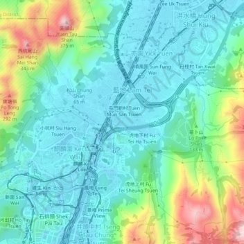 To Yuen Wai topographic map, elevation, terrain