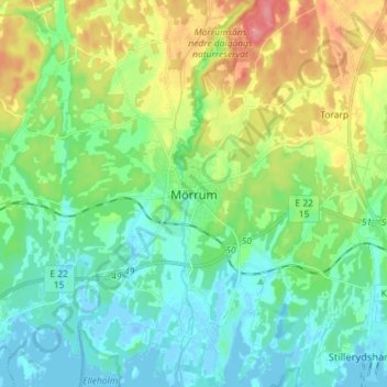 Mörrum topographic map, elevation, terrain