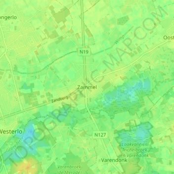 Zammel topographic map, elevation, terrain