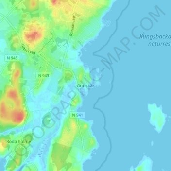 Gottskär topographic map, elevation, terrain