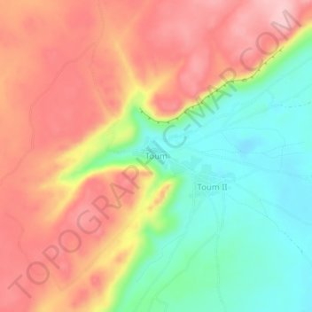 Toum topographic map, elevation, terrain
