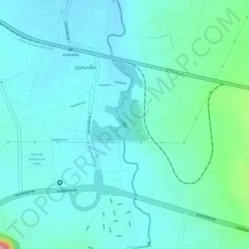 Muaklek Waterfall topographic map, elevation, terrain