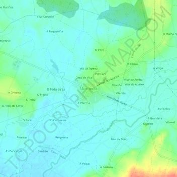 Muimenta topographic map, elevation, terrain