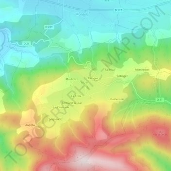 Le Communal topographic map, elevation, terrain