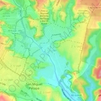 Z. 13 SMP topographic map, elevation, terrain