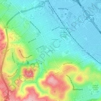 Laurel topographic map, elevation, terrain