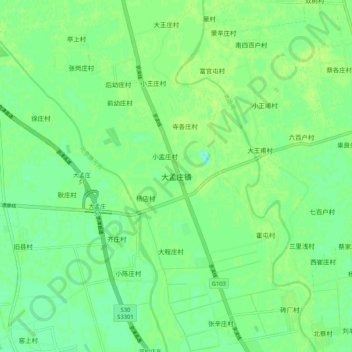 Damengzhuang topographic map, elevation, terrain