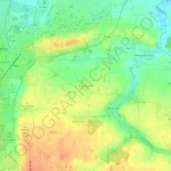 Ammersdorf topographic map, elevation, terrain