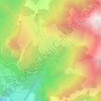 Montpascal topographic map, elevation, terrain