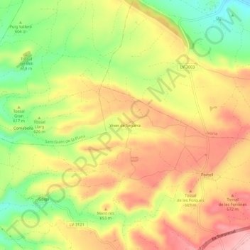 Viver de Segarra topographic map, elevation, terrain