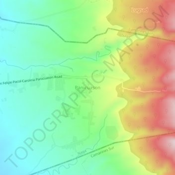 Panicuason topographic map, elevation, terrain