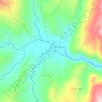 Pacuan topographic map, elevation, terrain