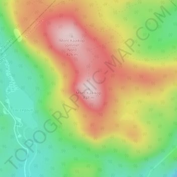 Mont Kaaikop topographic map, elevation, terrain