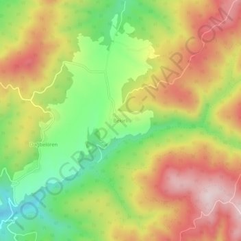 Bekirli topographic map, elevation, terrain