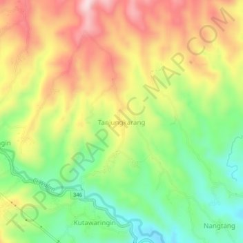 Tanjungkarang topographic map, elevation, terrain