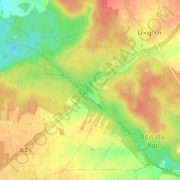 Boissy-Lévignen topographic map, elevation, terrain