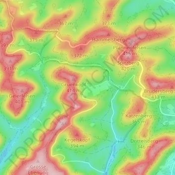 Fuellengarten topographic map, elevation, terrain
