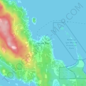 Heriot Bay topographic map, elevation, terrain