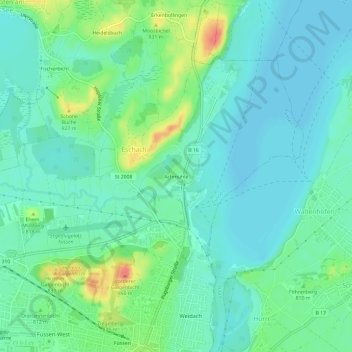 Achmühle topographic map, elevation, terrain