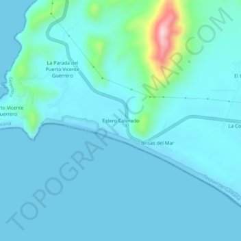 Estero Colorado topographic map, elevation, terrain
