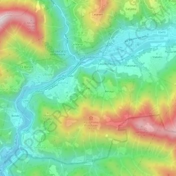 Cler topographic map, elevation, terrain