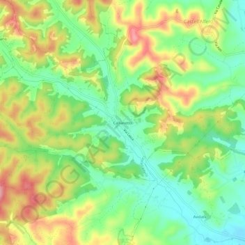 Callianetto topographic map, elevation, terrain