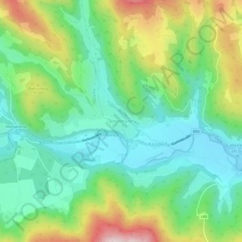 Altenmarkt topographic map, elevation, terrain