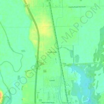 North Gate topographic map, elevation, terrain