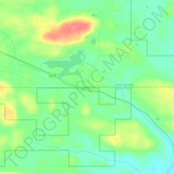 Spruce topographic map, elevation, terrain