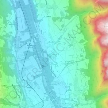 Pratval topographic map, elevation, terrain