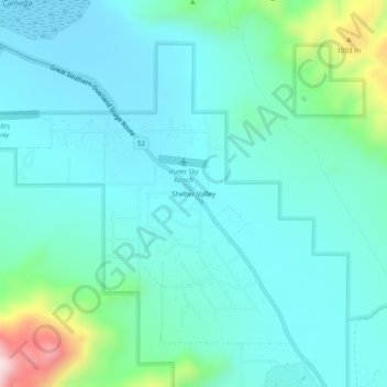 Shelter Valley topographic map, elevation, terrain