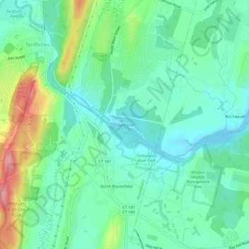 Spoonville topographic map, elevation, terrain